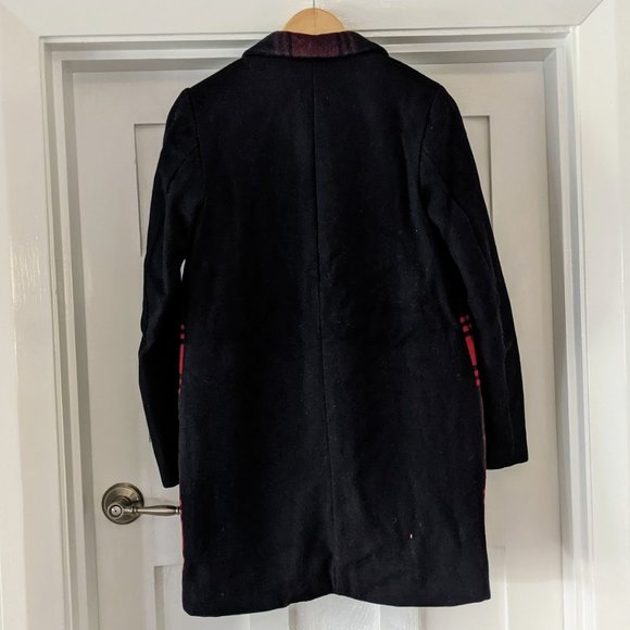 GAP Tartan Plaid Wool Trench Jacket Coat - Picture 4 of 4